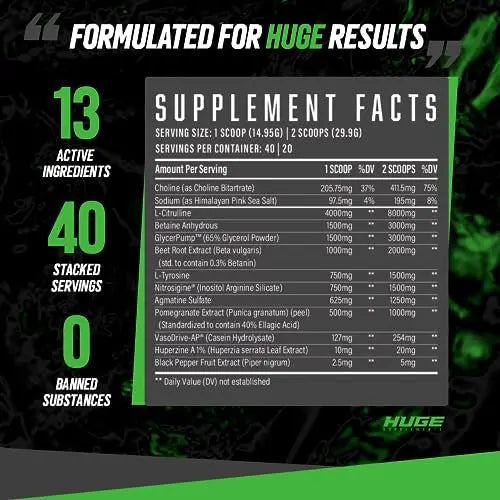 Huge Supplements Pump Serum, Stim Free Pre Workout and Nitric Oxide Booster to Enhance Huge Supplements Au supplements