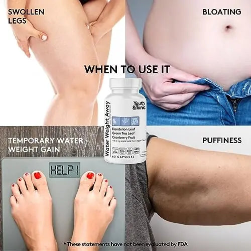 Water Weight Pills for Thin Waistline Belly Bloating Swelling & Temporary Water Retention Youth & Tonic Au supplements