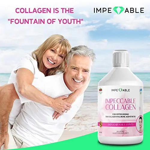 IMPECCABLE Collagen 10.000mg hydrolyzed Sugar Free Liquid Marine Collagen | Supplements for Women and Men Impeccable Au supplements
