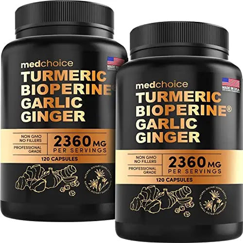 4-in-1 Turmeric and Garlic Supplements with Bioperine 2360 mg (240 ct) Turmeric Ginger MEDCHOICE Au supplements