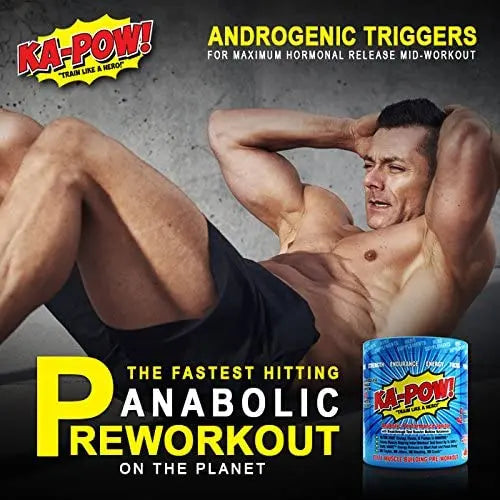 PREWORKOUT TESTOSTERONE BOOSTER - KA-POW! The Fastest Hitting ANABOLIC PRE HERO SUPPLEMENTS Au supplements