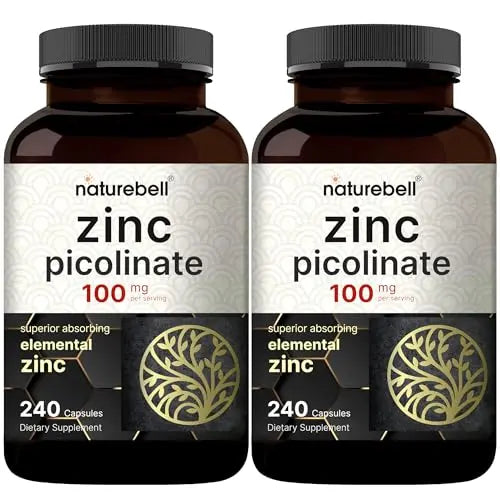 NatureBell Zinc Picolinate 100mg, 480 Count Capsules - Supports Immune System NatureBell Au supplements