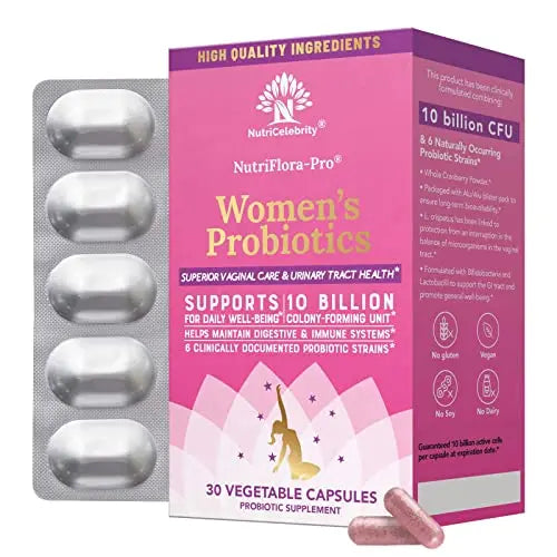 NutriCelebrity NutriFlora-Pro Probiotics for Women - Support Vaginal, Urinary Health (UTI) Nutricelebrity Au supplements