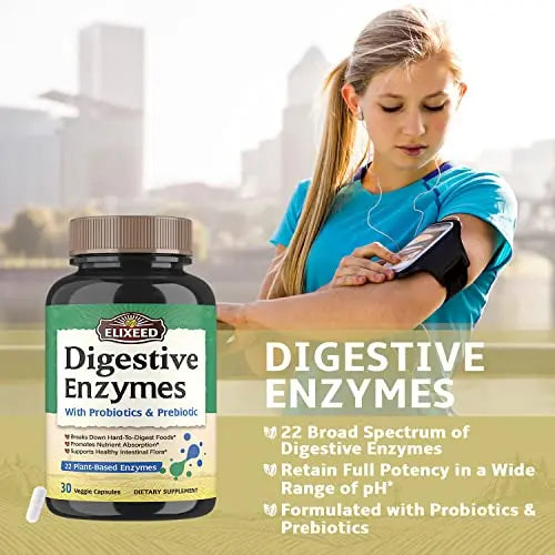 Elixeed Digestive Enzymes Plus Probiotics & Prebiotics, 22 Digestive Enzymes with Amylase Elixeed Au supplements