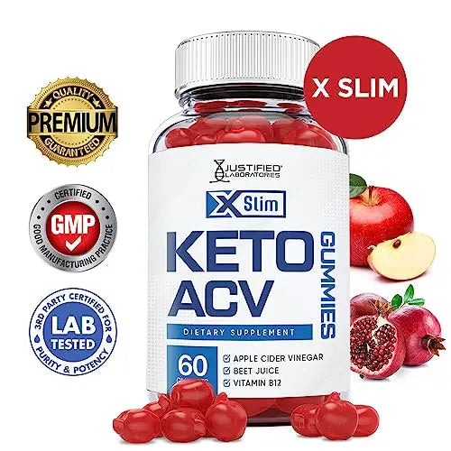 Justified Laboratories X Slim Keto ACV Gummies 1000MG Xslim Vegan Non GMO with Pomegranate Justified Laboratories Au supplements