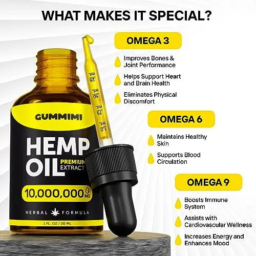GummiMi Оrganic Hеmp Oil 10 000 000 mg - Natural Drops - Rich in Vitamins B, C, E GummiMi Au supplements