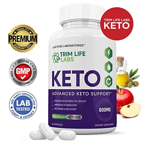 (5 Pack) Trim Life Labs Keto Pills Includes Apple Cider Vinegar Patented goBHB® Exogenou Justified Laboratories Au supplements