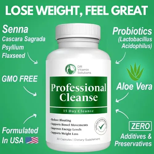 Professional Detox Cleanse for Weight Loss and Belly Fat, 15 Day Colon Cleanse, Body Detox DR VITAMIN SOLUTIONS Au supplements