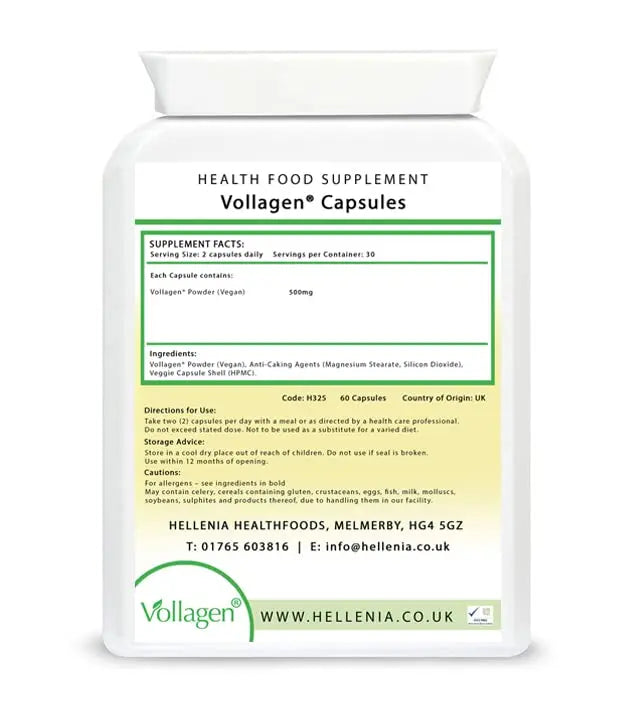Hellenia Vollagen 500mg - 60 Capsules - Vegan Collagen Hellenia Au supplements