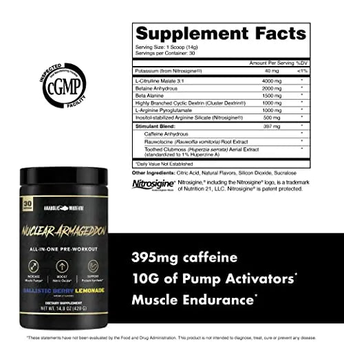 Anabolic Warfare Nuclear Armageddon Pre Workout Powder Pre-Workout for Men Anabolic Warfare Au supplements