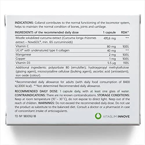 Collanol - Innovation in The Care of Healthy Joints - Liquid Formula in a Double Capsule 3D Collagen Collanol Au supplements