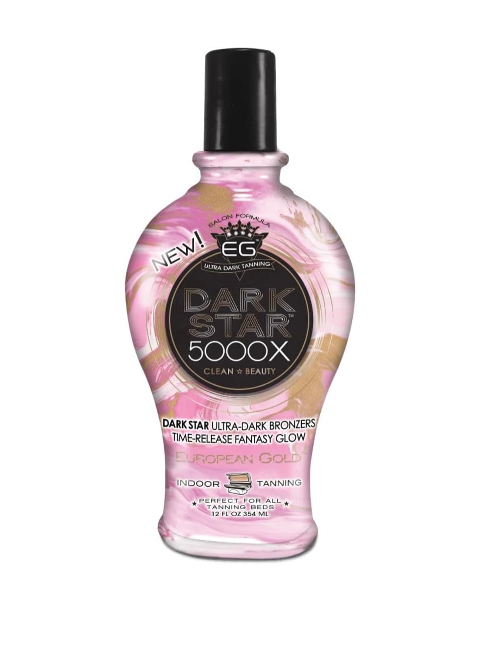 European Gold Dark Star 5000X Indoor Tanning Lotion for Tanning beds, 12 fl oz
