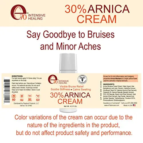 e70 Arnica Cream & Roll-On for Visible Bruise Relief, soothes Stiffness, Calms Swelling Formula e70 Au supplements