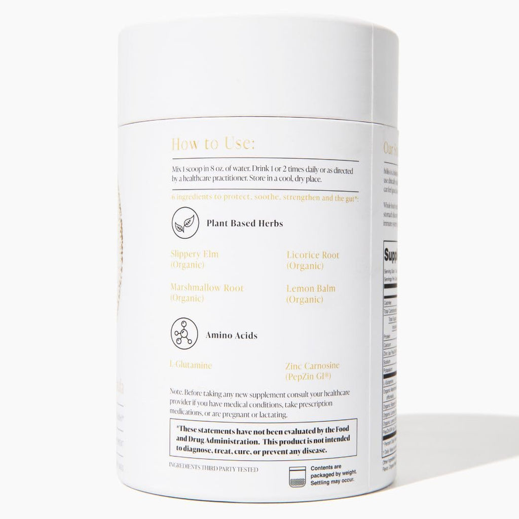 HOLISS Daily Gut Health Kit – 6-in-1 All Natural Supplement, Bloat & Gas Aid, GI Lining Repair, IBS Support – Lemon Balm, L-Glutamine, PepZinGI, Mixed Berry, 30 Servings, Electric Mixer & Spoon HOLISS Au supplements