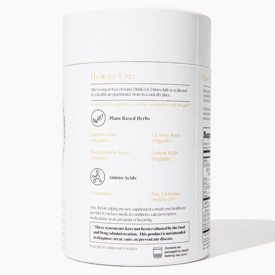 HOLISS Daily Gut Health Kit – 6-in-1 All Natural Supplement, Bloat & Gas Aid, GI Lining Repair, IBS Support – Lemon Balm, L-Glutamine, PepZinGI, Mixed Berry, 30 Servings, Electric Mixer & Spoon HOLISS Au supplements