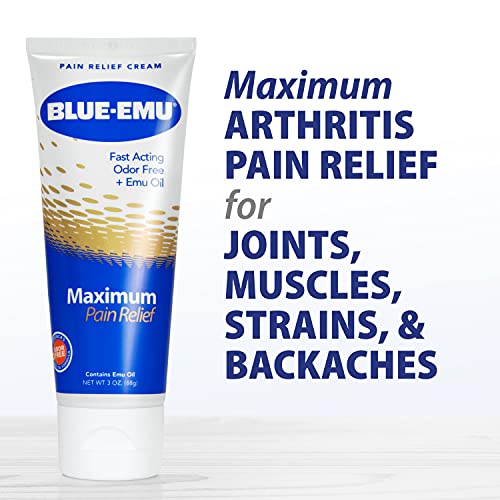 BLUE-EMU Maximum Pain Relief Cream for Arthritis, Muscle, & Joint Aches, 3 Oz, 1 Pack BLUE-EMU Au supplements