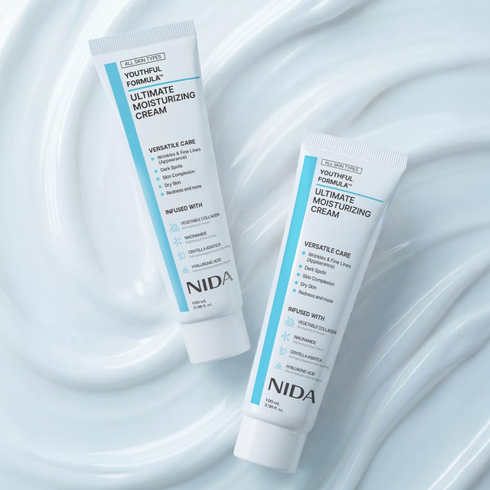 NIDA Youthful Formula™ Ultimate Moisturizing Cream | Centella Asiatica, Niacinamide, Hyaluronic Acid, Collagen | Wrinkles, Fine Lines