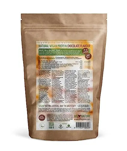 Ekopura Natural Vegan Protein - Chocolate - 500g | 76% Protein | 100% Plant-Based Ingredients Ekopura Au supplements