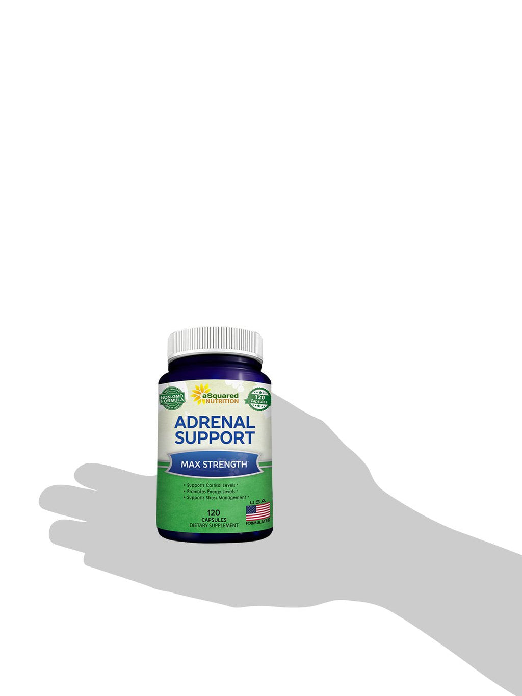 aSquared Nutrition Adrenal Support & Cortisol Manager Supplement (120 Capsules)-Adrenal Health w/Vitamin C Complex Pills to Support Fatigue & Stress Relief-Ashwagandha, L-Tyrosine, Rhodiola & Ginseng aSquared Nutrition Au supplements