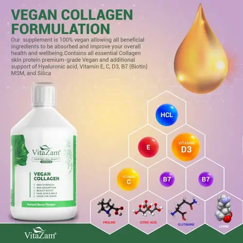VitaZam Vegan Collagen Liquid 5000mg Hydrolyzed Collagen Peptides for Women VitaZam Au supplements