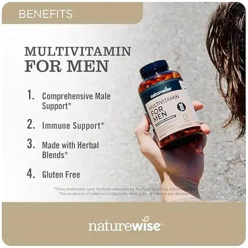 NatureWise Multivitamin for Men - Daily Male Support - Minerals & Herbs for Energy, Performance, Immunity - with Vitamin A, C, D, B-Complex NatureWise Au supplements
