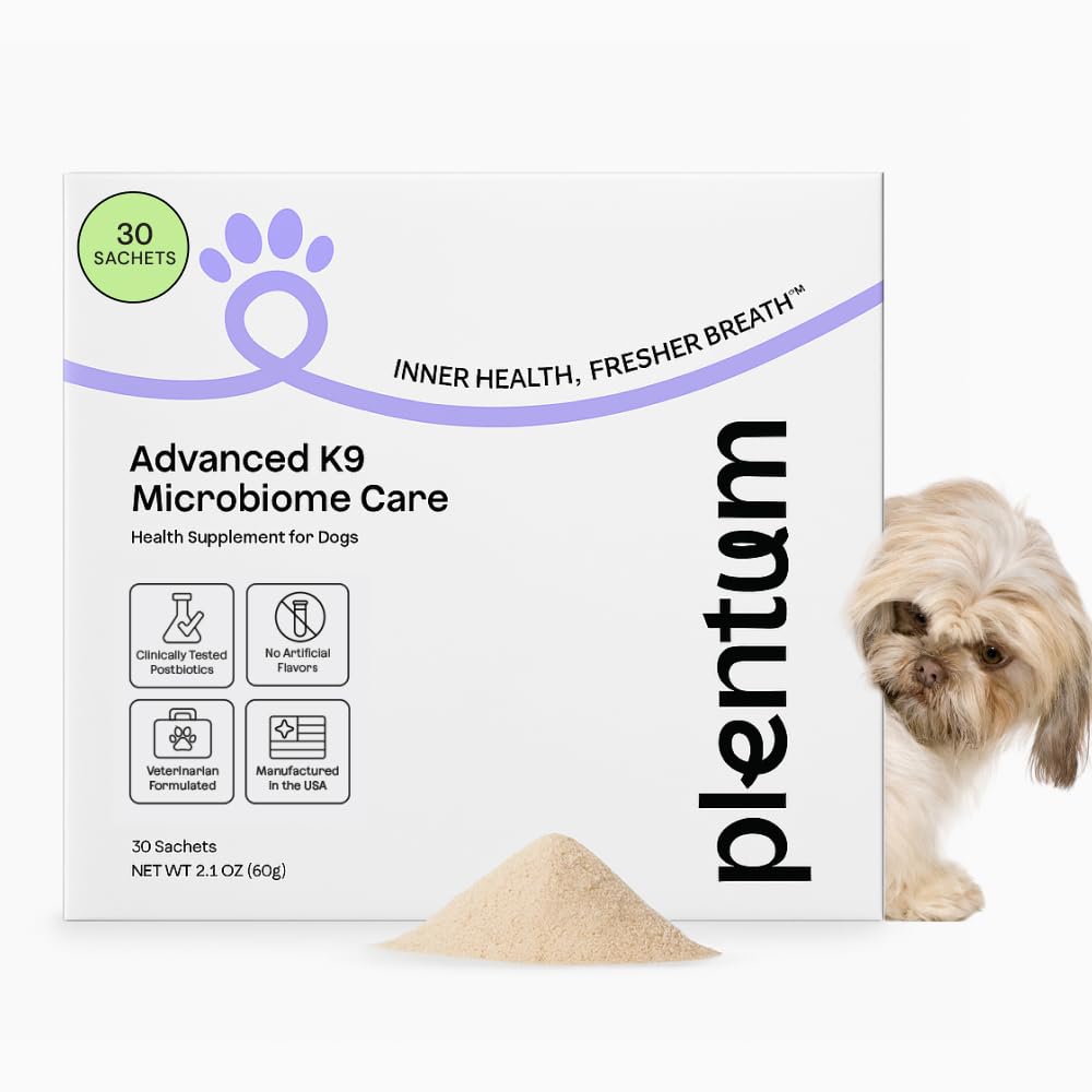 Daily Prebiotic + Postbiotic Dog Supplement Powder | 12-in-1 Support for Gut, Joints, Allergy, Immunity, Calming & Oral Health | Human-Grade Ingredients, No Artificial Flavors-No Fillers - 30 Sachets Plentum Au supplements