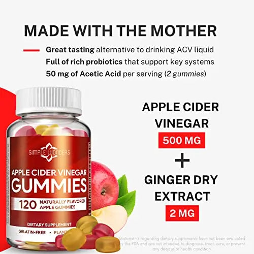 Apple Cider Vinegar Gummies with The Mother - ACV Gummies for Detox, Cleansing & Immune Support SIMPLE WONDERS Au supplements