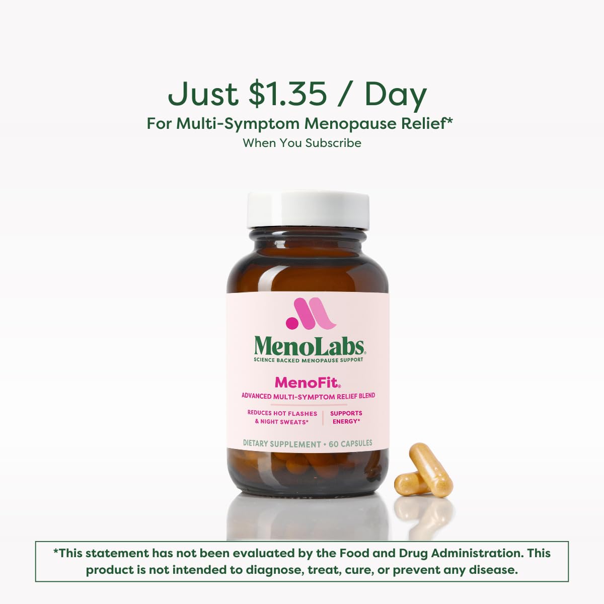 MENOLABS MenoFit, Menopause Supplements for Women - 60 Capsules - Advanced Women’s Probiotic with Vitamins and Red Clover for Gut Health, Hot Flashes and Hormone Balance for Women MENOLABS Au supplements