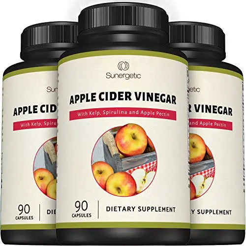 Sunergetic Premium Apple Cider Vinegar Capsules – Includes Apple Pectin, Spirulina Sunergetic Au supplements