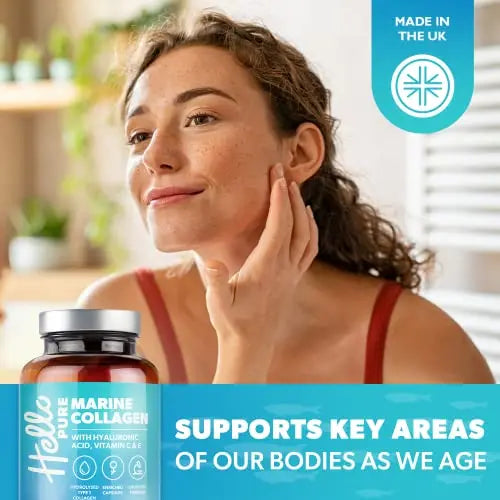 Marine Collagen Capsules - 1855mg - 120 Capsules - Enriched with Hyaluronic Acid & Vitamins C & E Hello Pure Au supplements