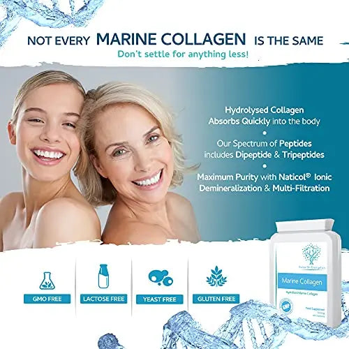 Marine Collagen 600mg 60 Capsules - Highly Bioavailable Naticol® Type 1 swiss bioenergetics Au supplements