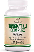 Tongkat Ali Extract - Ultra High Potency 200:1 - for Men (Longjack) Eurycoma Longifolia, 1000mg per Serving, 120 Capsules - with 20mg Tribulus Terrestris