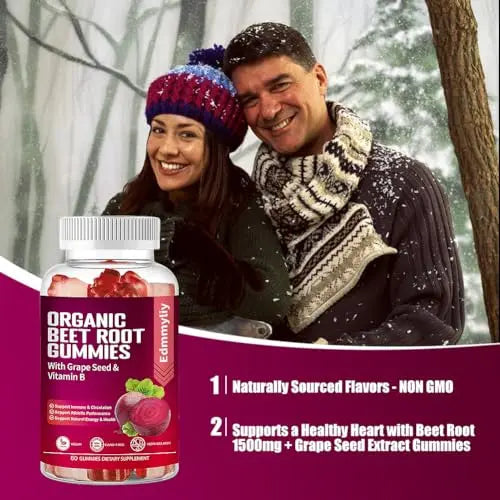 Organic Beet Root Gummies 1500mg for Men Women Beet Root for Athletic, Performance Edmmyliy Au supplements