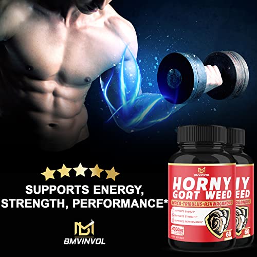 BMVINVOL (2 Packs) Horny Goat Weed Capsules, 14000mg Herbal Equivale BMVINVOL Au supplements
