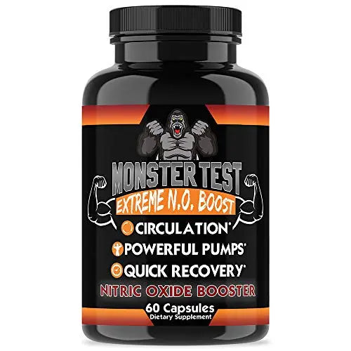 Angry Supplements Monster Test Nitric Oxide Booster Capsules, Extreme N.O Boost Angry Supplements Au supplements