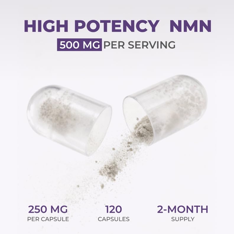 Neurogan Beta NMN (β-NMN) Supplement 500 mg per Serving, High Purity – NAD+ Precursor for Cellular Energy & Vitality – 120 Capsules (2-Month Supply) – Made in USA Neurogan Au supplements