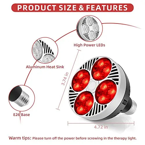 Red Light Therapy Lamp 24 LED Used for Red Light for Body and Face 660nm Red and 850nm Msupps.com Au supplements