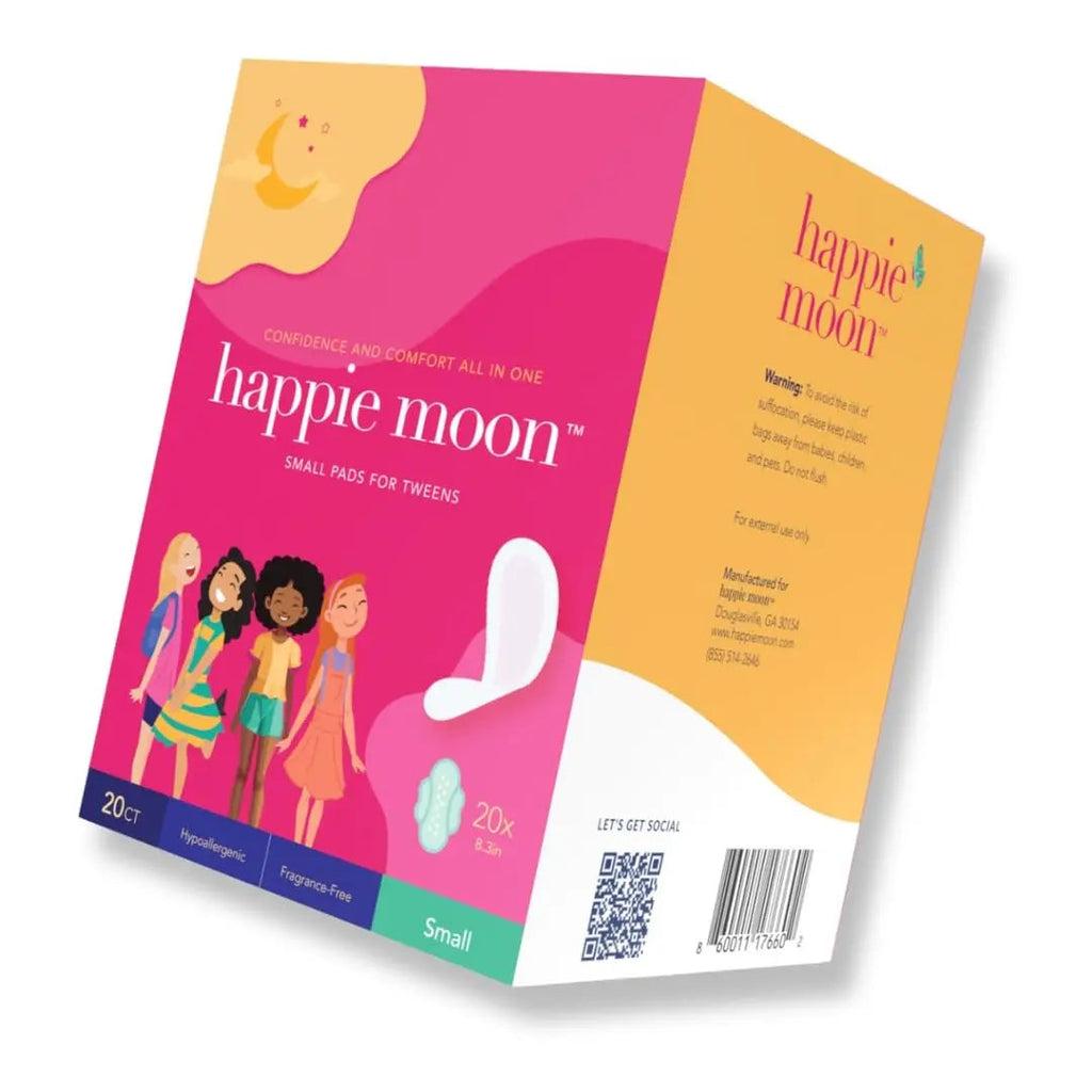 happie moon Tween and Teen Pads | Small Organic Cotton Cover Period Pads | Ultra Thin Cotton Pads Happie Moon Au supplements