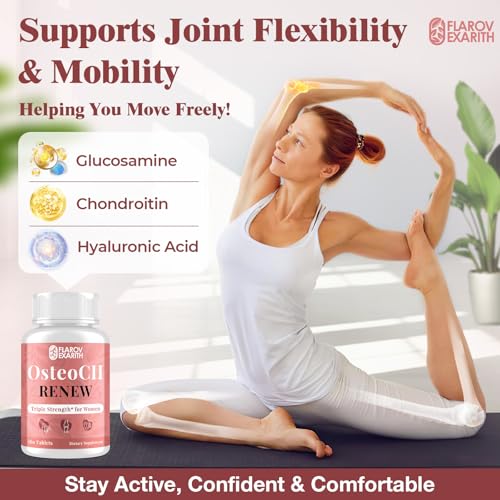 Joint Supplements for Women OsteoCII Renew Triple Strength – Advanced Joint, Bone & Skin Formula – Collagen, Glucosamine, Chondroitin, Calcium, MK-7, Vitamin D3, Hyaluronic Acid, 180 Tablets Flarovexarith Au supplements