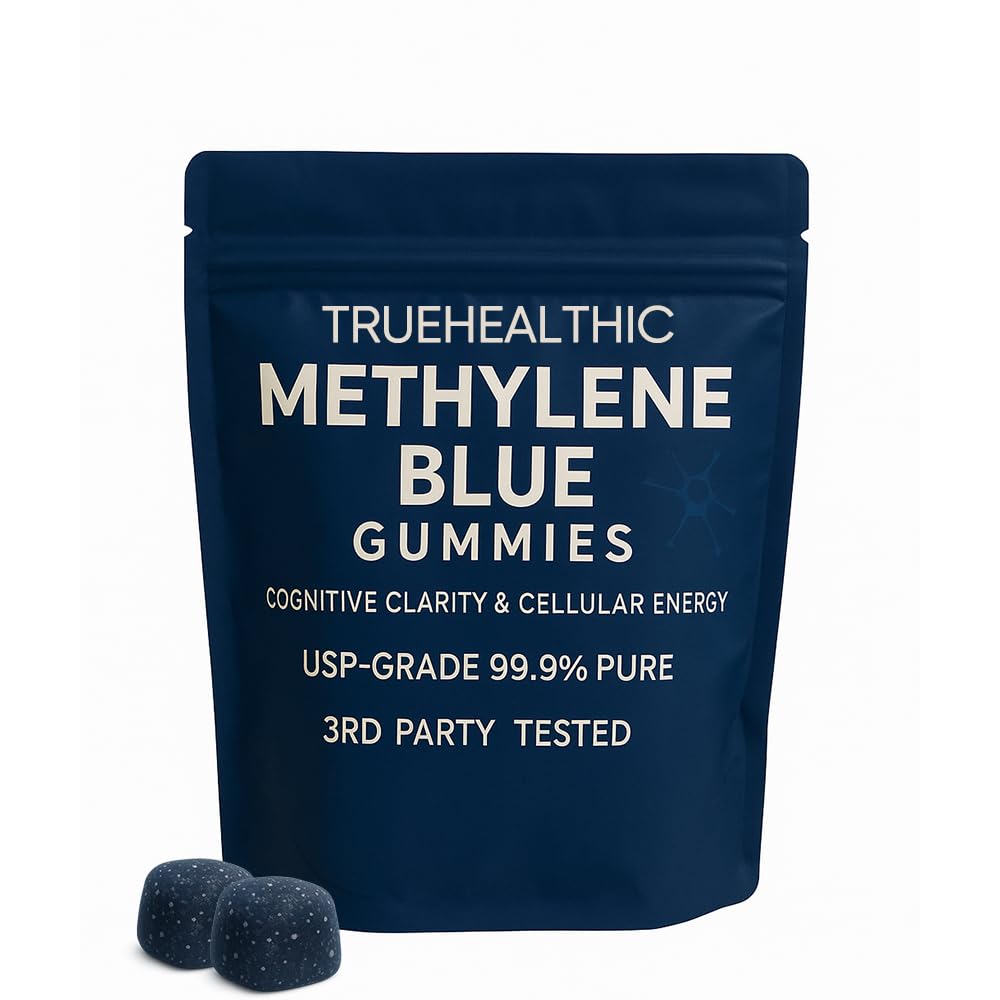 TRUEHEALTHIC Methylene Blue Gummies, for Cognitive Support & Mental Focus, Clean 5mg of Methylene Blue Per Gummy,