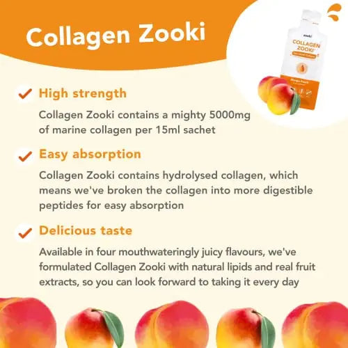 Zooki 5000mg Marine Collagen Liquid Sachets | Hydrolysed Marine Collagen Peptides yourzooki Au supplements