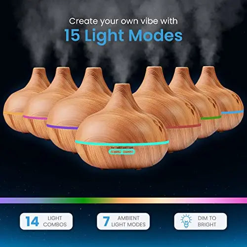 Ultimate Aromatherapy Diffuser & Essential Oil Set - Ultrasonic Top 10 Oils Modern with 4 Timer 7 Ambient Light Pure Daily Care Au supplements