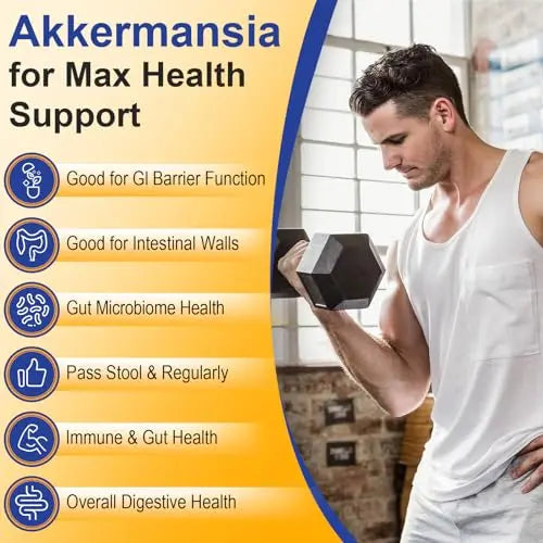 300 Billion AFU Akkermansia Muciniphila - Live Akkermansia Probiotics for Women & Men Lifeatlas Au supplements