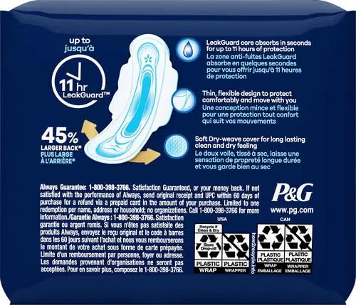 Always Ultra Thin Size 4 Overnight Pads With Wings Unscented, 14 Count (3700030165) Always Au supplements