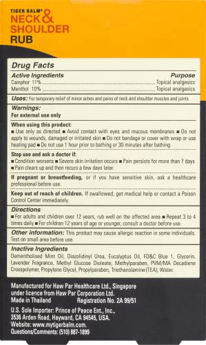 Tiger Balm Neck & Shoulder Rub Vanishing Scent 1.76 oz (Pack of 2) Tiger Balm Au supplements