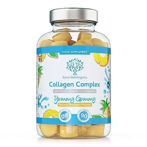 Collagen Complex - 90 Natural Pineapple Flavour Chewable Yummy Gummies swiss bioenergetics Au supplements