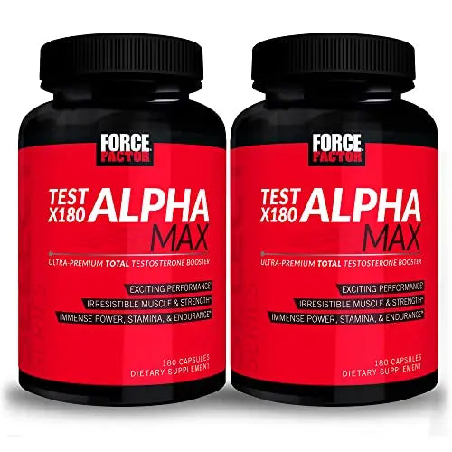 FORCE FACTOR Test X180 Alpha Max, 2-Pack, Total Testosterone and Nitric Oxide Booster Force Factor Au supplements