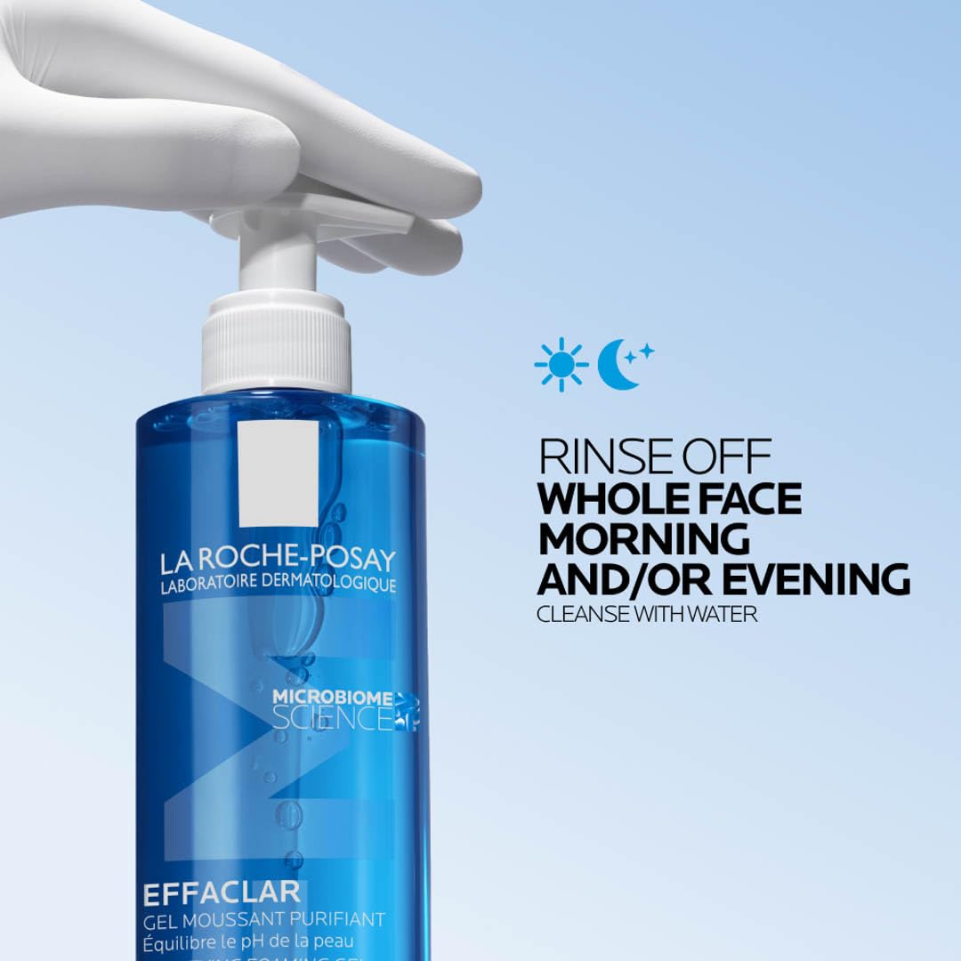 La Roche-Posay Effaclar Purifying Foaming Gel Cleanser for Oily Skin, With Zinc Pidolate To Remove Excess Oil & Shine