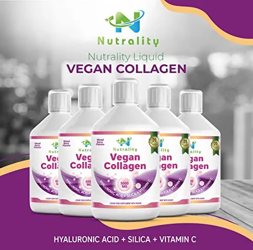 Nutrality Vegan Liquid Collagen | Premium-Grade 5000mg Hydrolyzed Collagen Peptides with Silica, Biotin Nutrality Au supplements