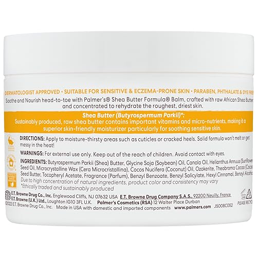 Palmer's Shea Butter Formula Raw African Shea Butter Balm, Nourishing Body Moisturizer